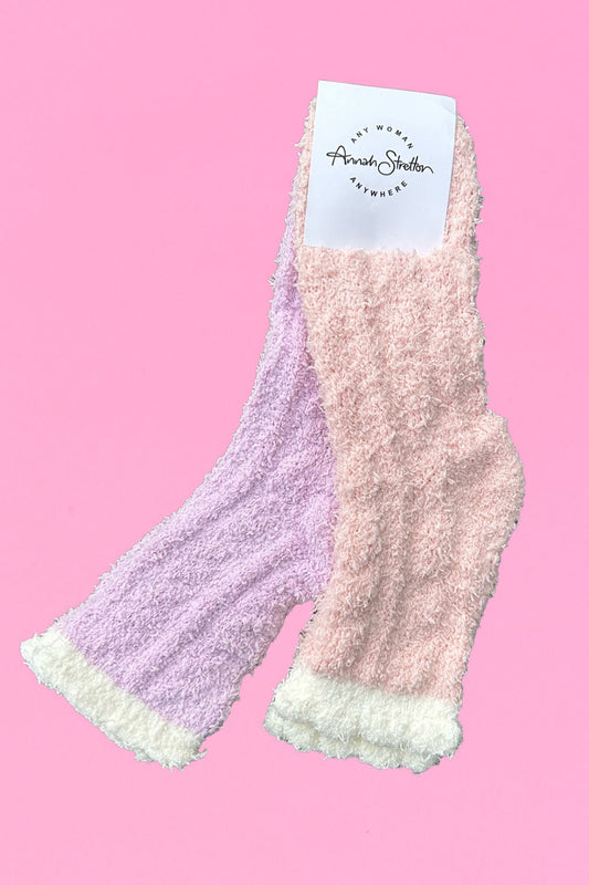 The Annah Stretton Bed Socks in the pinks