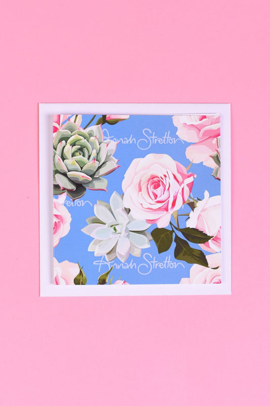 AS Blank Gift Card - Blue Succulent