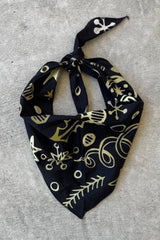 Christmas Dog Bandana - Black & Gold