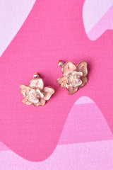 floral glam earrings in pink by annah stretton