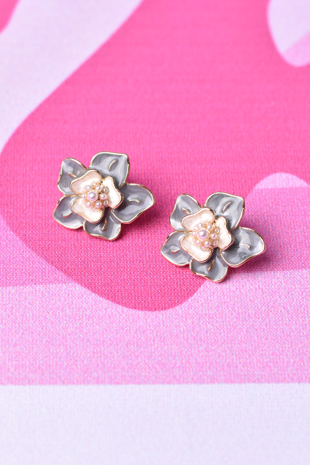 floral glam earrings in blue by annah stretton