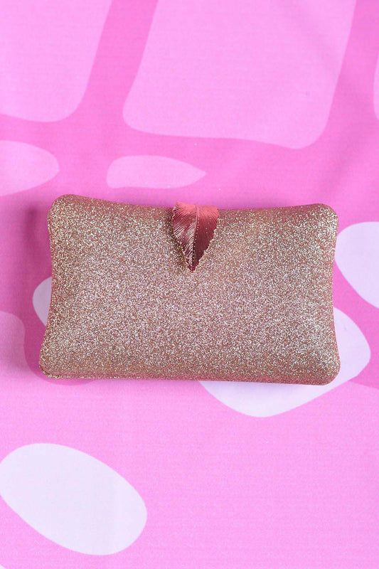 glitter glam gold leaf clutch by annah stretton