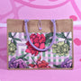 Gingham Floral Jute Bag