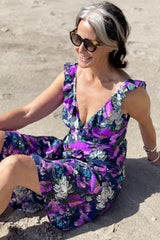 annah stretton wearing katie poppy bather and matching swim wrap in cerise