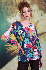 Model wearing the Annah Stretton Long Sleeve Tee in Rita