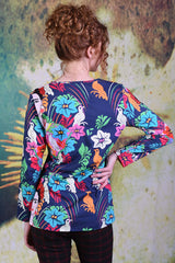 Back of model wearing the Annah Stretton Long Sleeve Tee in Rita