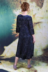 Back of the Annah Stretton Magic Velvet Dress in blue