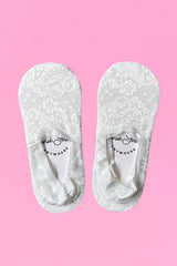 marley no show lace sockettes in white by annah stretton