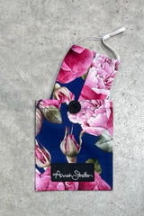 Face Mask Keeper Bag - Navy Peony