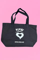 The Annah Stretton Raw Canvas Tote Bag in black