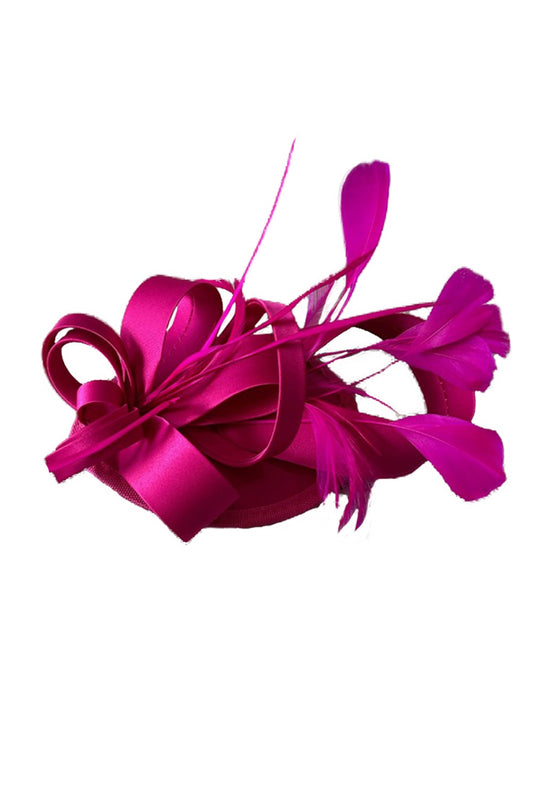 The Annah Stretton Ribbons in the Sky fascinator in fuschia