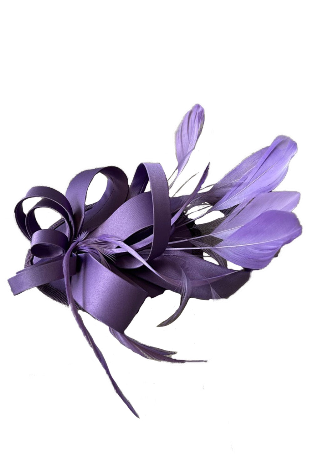 The Annah Stretton Ribbons in the Sky fascinator in lilac