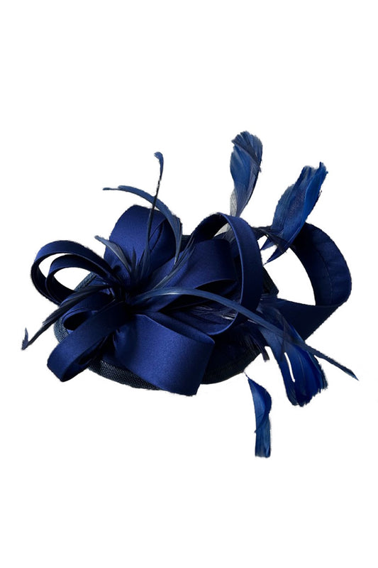 The Annah Stretton Ribbons in the sky fascinator in navy