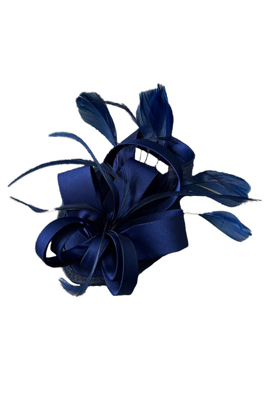 Ribbons in the Sky fascinator in navy