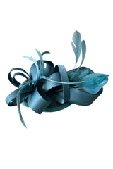 The Annah Stretton Ribbons in the Sky fascinator in teal