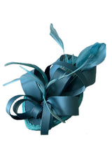 Ribbons in the Sky fascinator in teal