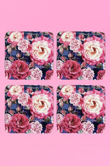 annah stretton floral square coasters navy peony print