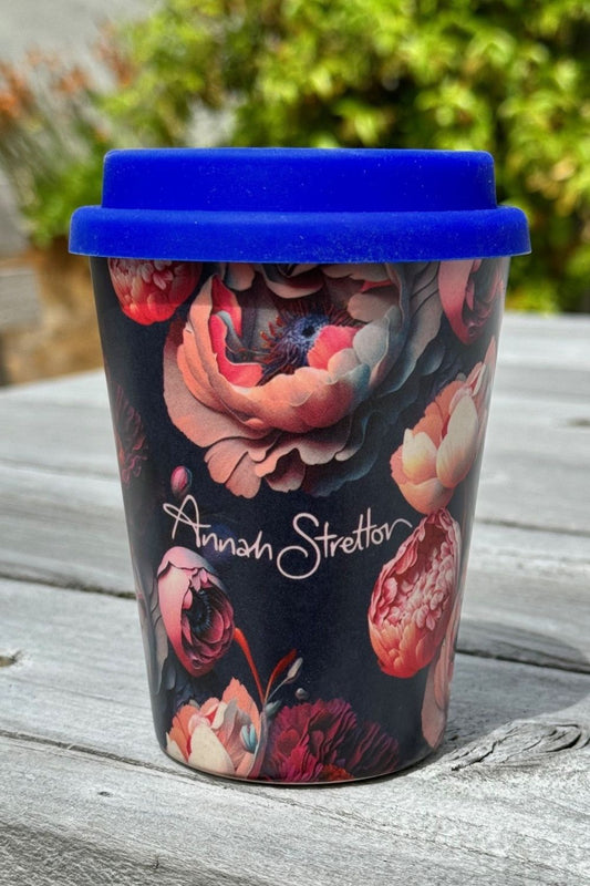 AS Bamboo Eco Coffee Cup - Navy Floral