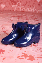 annah stretton bow navy designer gumboots