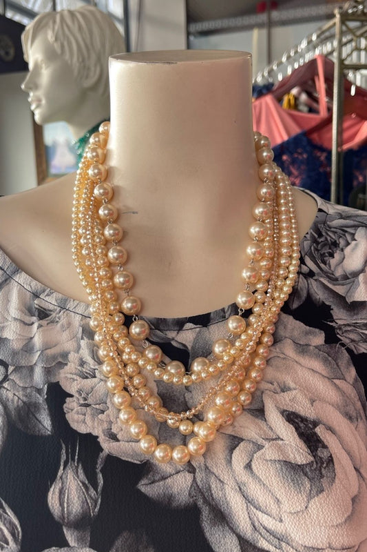 AS Marilyn Large Costume Pearl Necklace - Champagne - SALE
