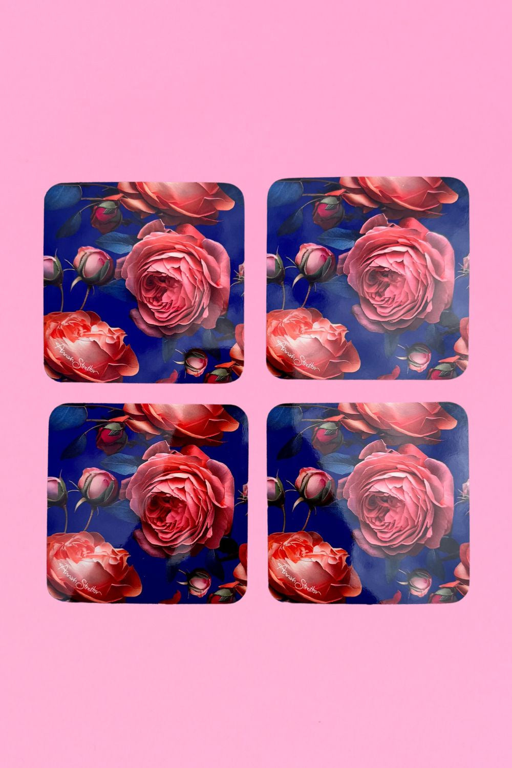 AS Square Coaster - Set of 4 - Rose Bud