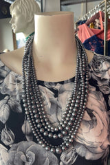 AS Tilly Small Costume Pearl Necklace - Slate - SALE