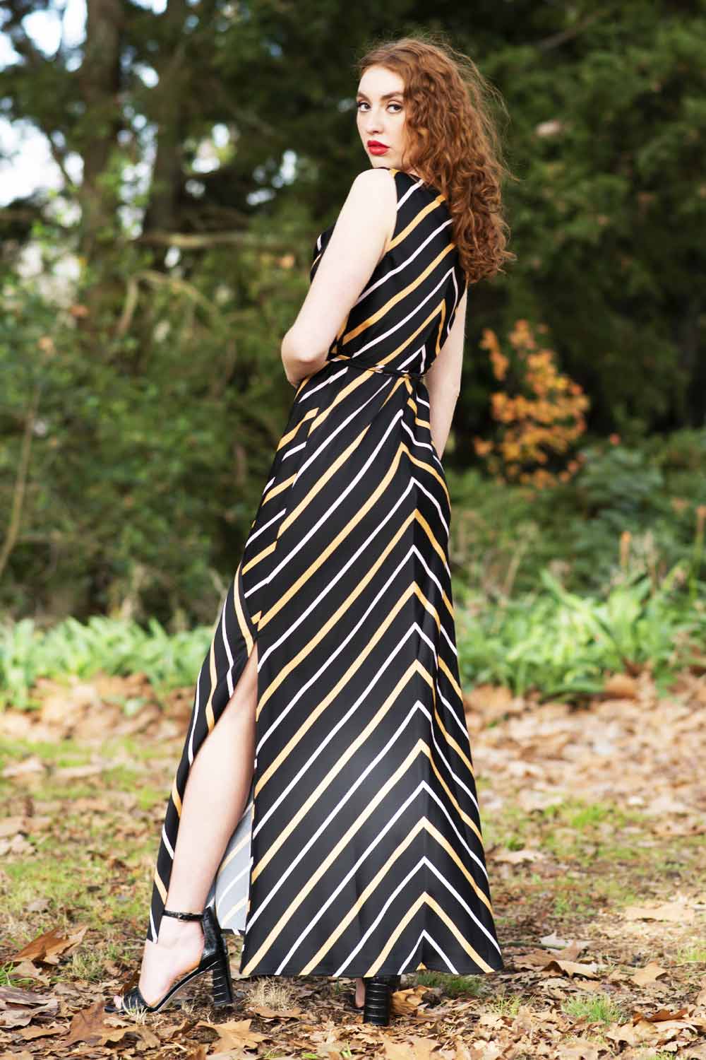 Berrie Nice Dress in Black Stripe Bridesmaid Dress Annah Stretton