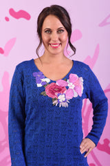 Bespoke Lacey Motif Jumper - Blue
