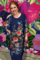 Model wearing the Annah Stretton Blair Emily dress in navy