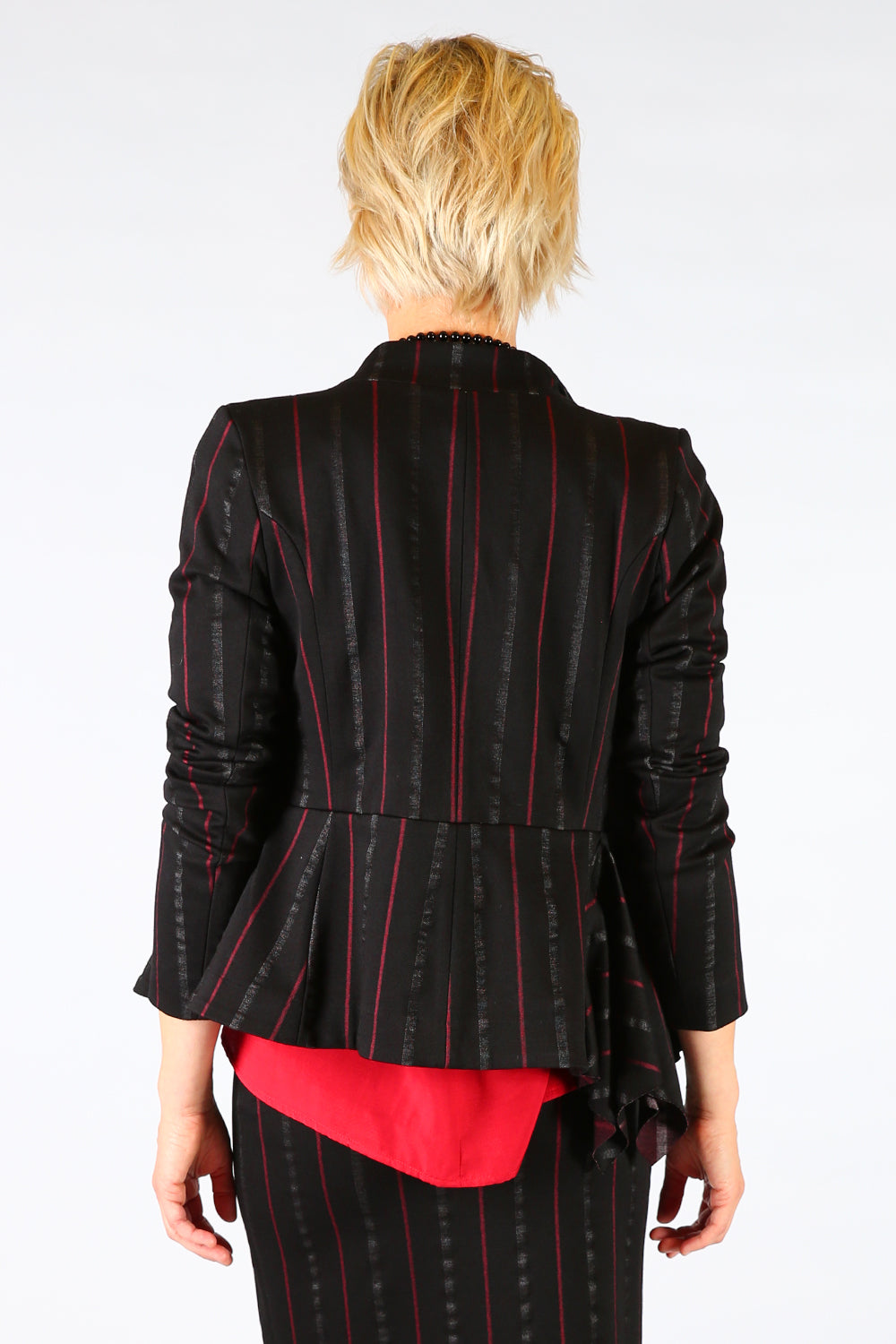 Brenna Brea Jacket, Annah Stretton AW19, Black Stripe Jacket, Shot on Model