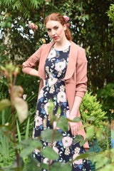 model wearing brisa bailey summer latte jacket