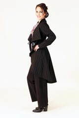 celia celest black pinstripe tailored jacket