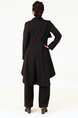 celia celest black pinstripe tailored jacket