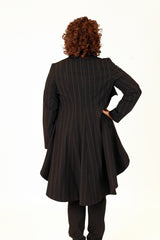 celia celest black pinstripe tailored jacket