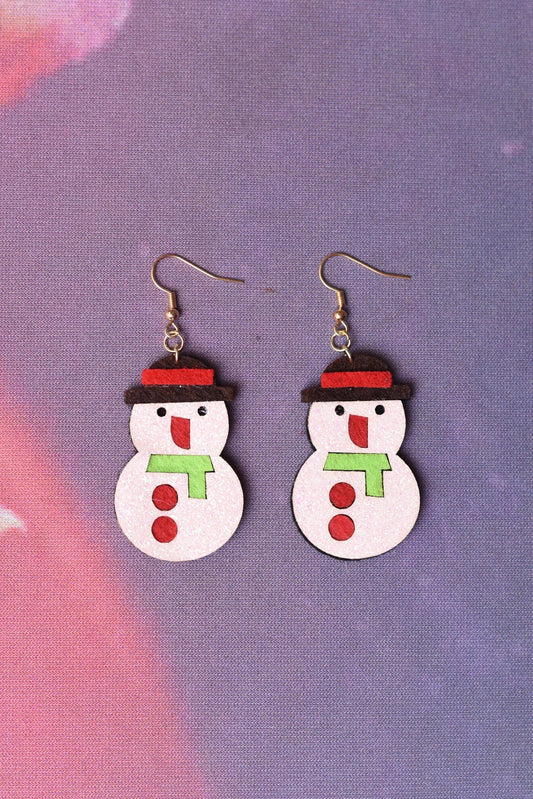Snowman Christmas Earrings