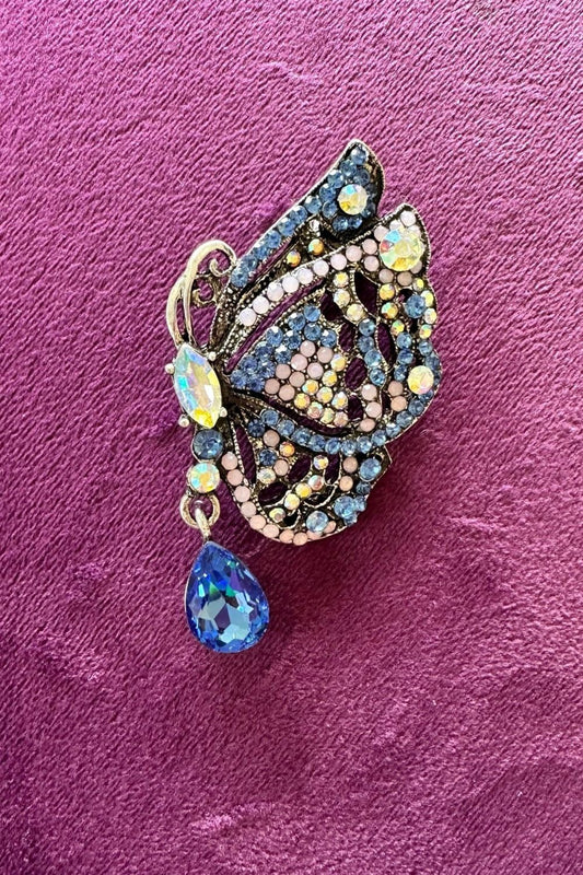 Crystal Butterfly Brooch