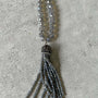 Crystal Tassel Necklace - Silver