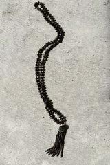 Crystal Tassel Necklace Slate