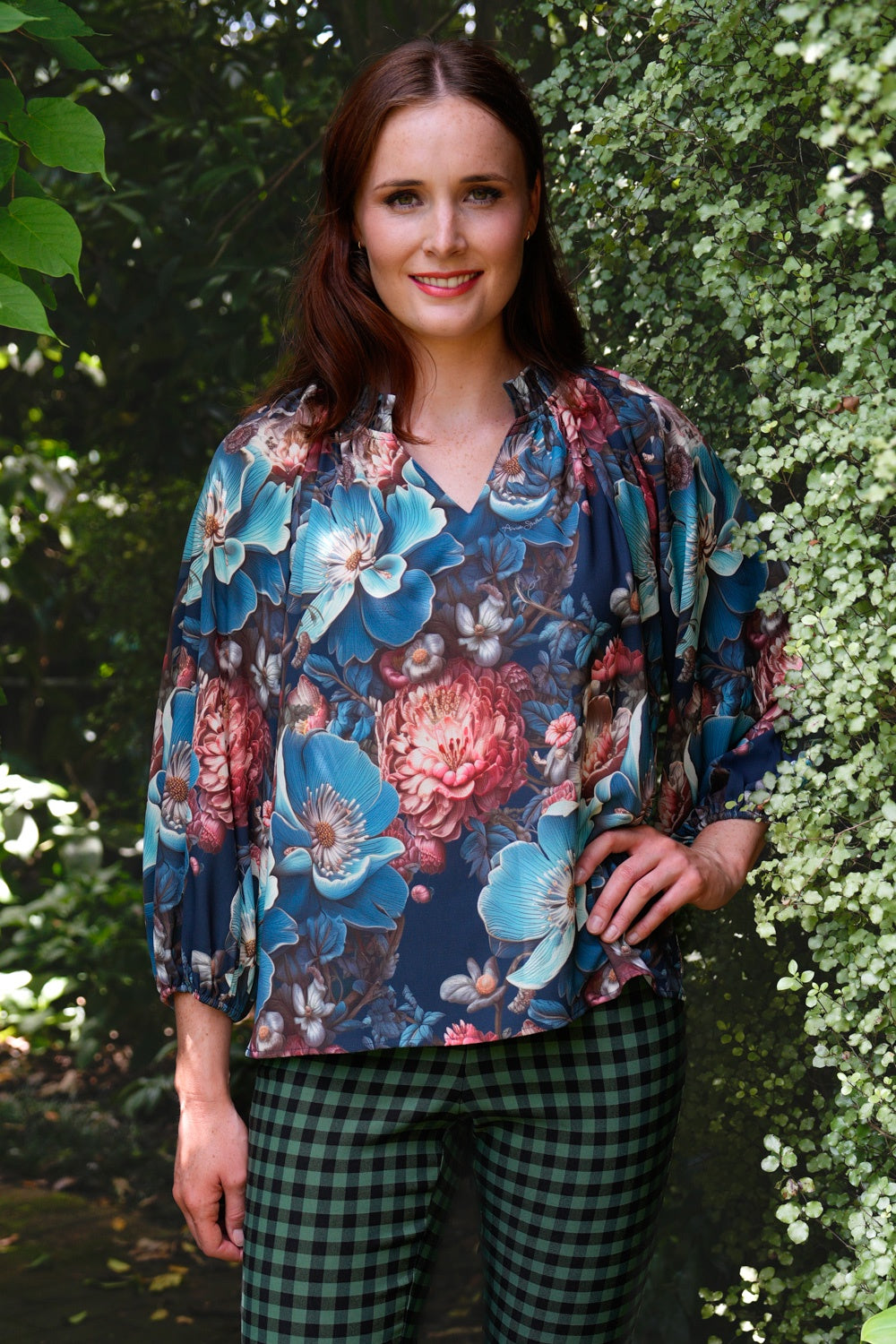 Dawn Blouse - Blue Bloom