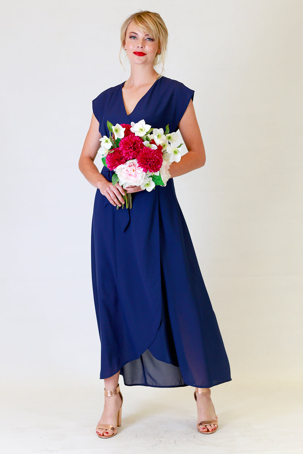 gretchen gina bridesmaid dress in navy blue