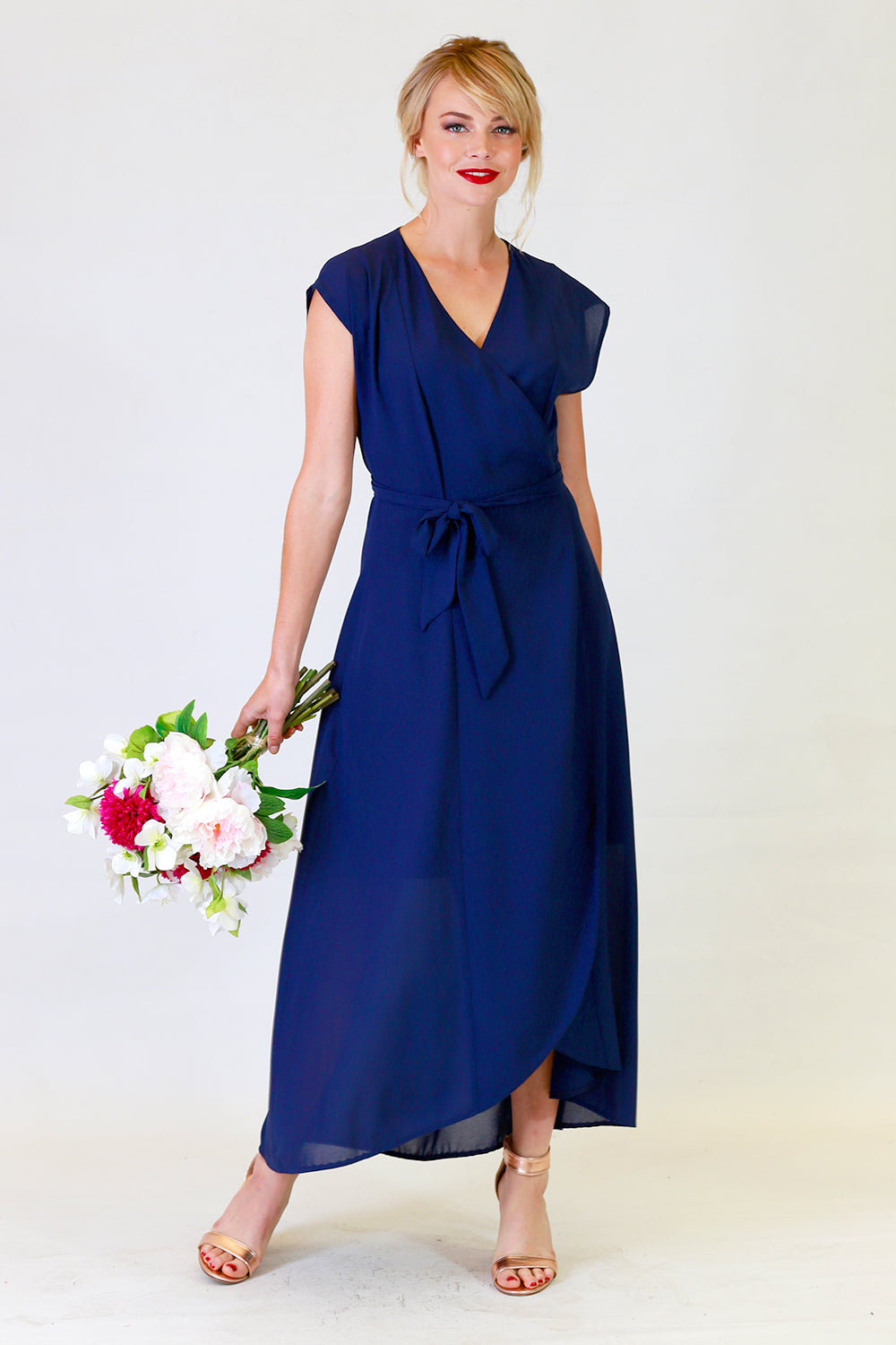 gretchen gina bridesmaid dress in navy blue