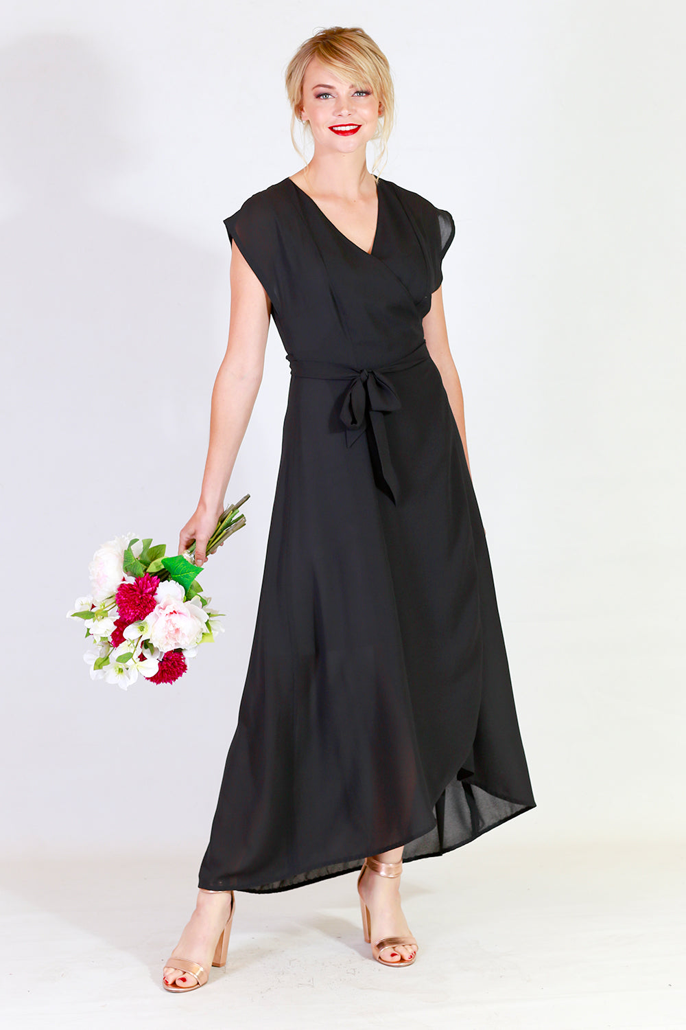 gretchen gina bridesmaid dress in black, formal dress