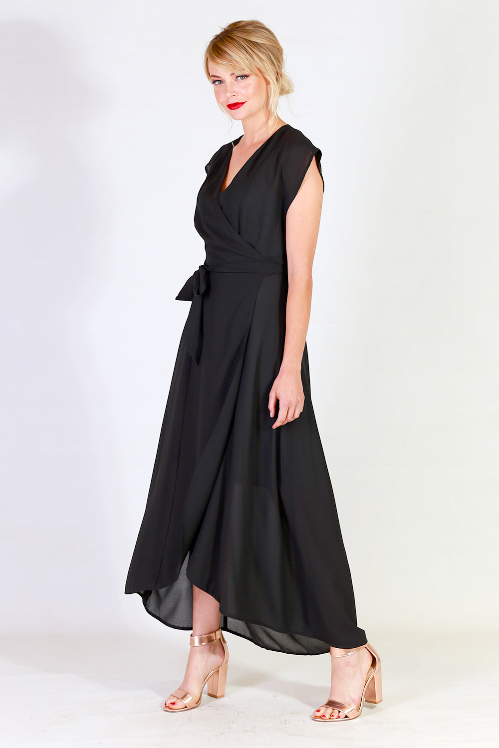 gretchen gina bridesmaid dress in black, formal dress