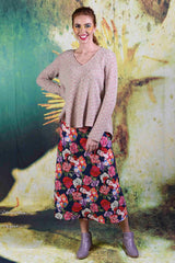 Model wearing the Annah Stretton Gretel Grace Knit in creme