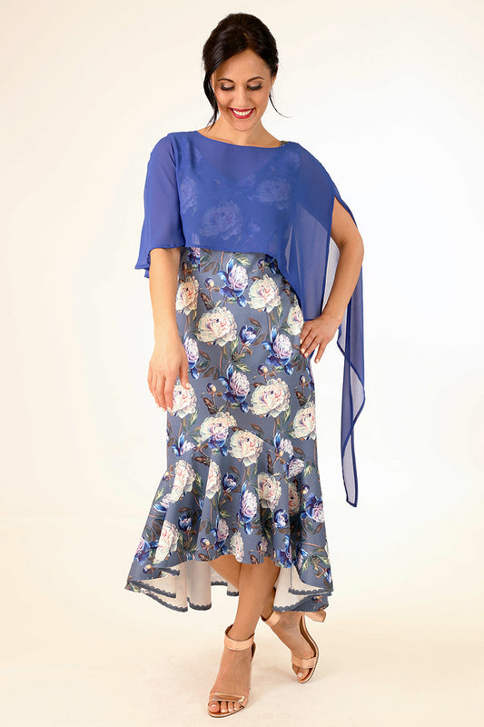jana cape top in cobalt blue