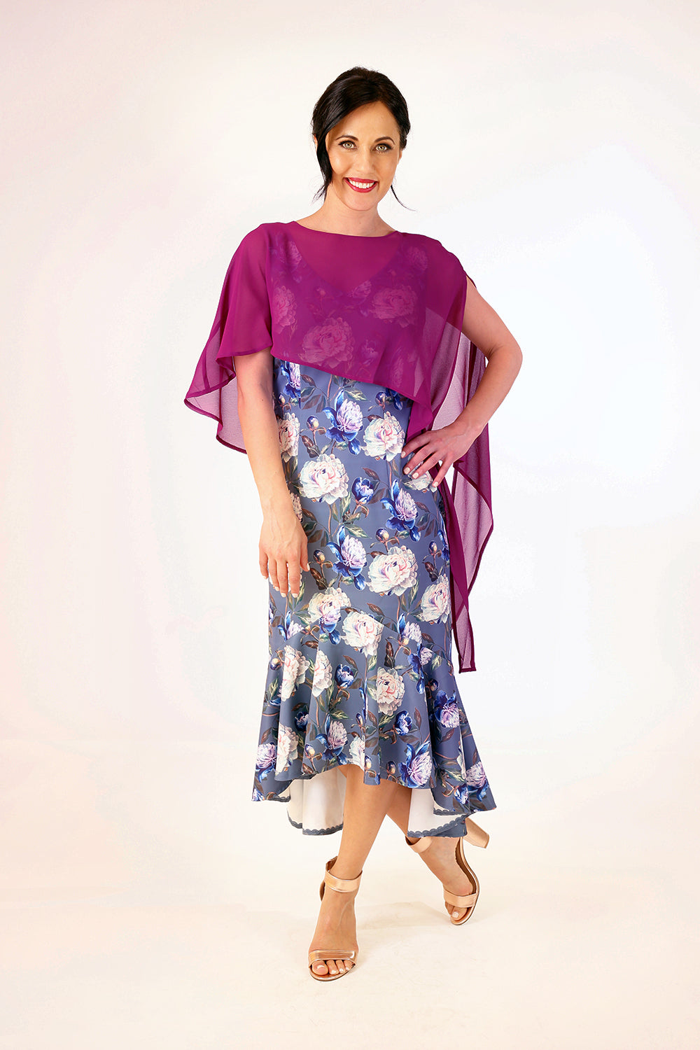 jana cape top in magenta