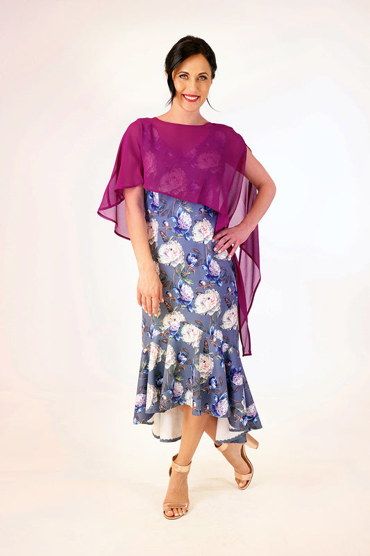 jana cape top in magenta