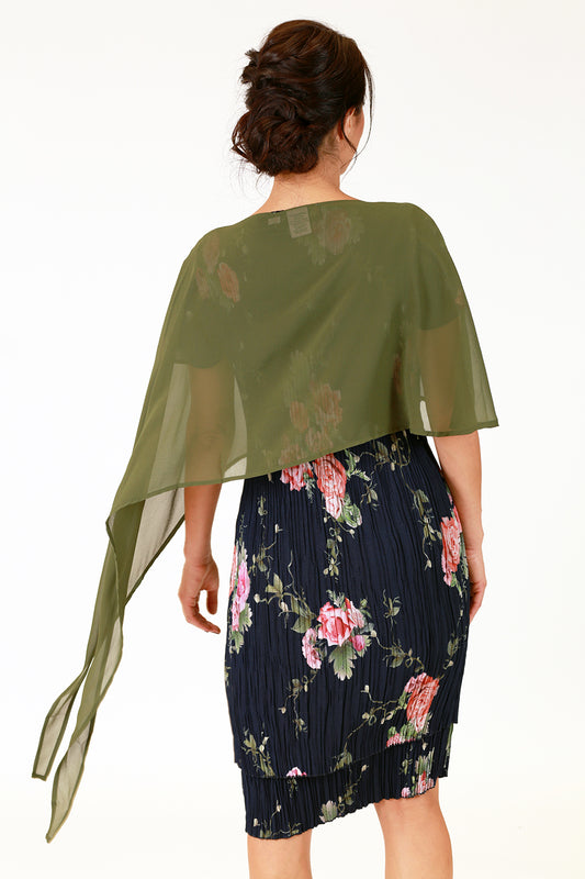 jana jem sheer cape top in olive