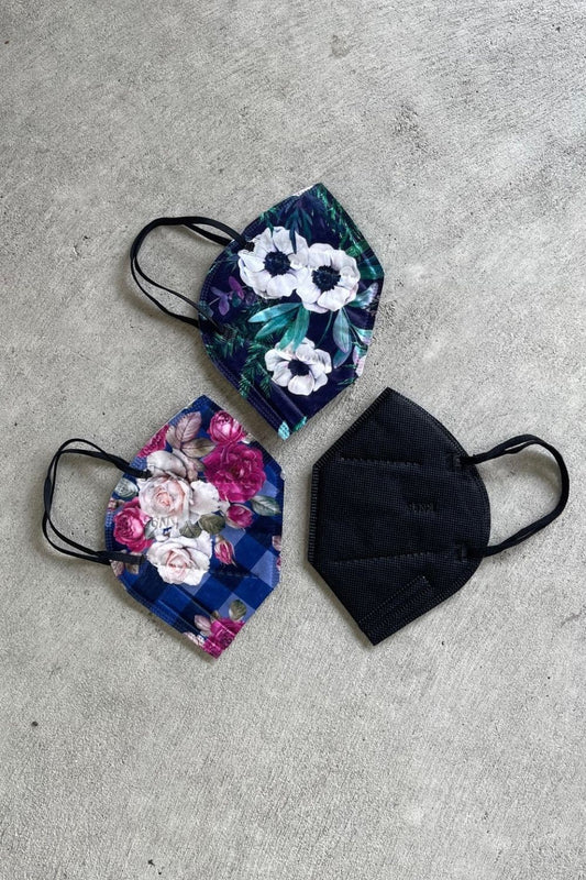 KN95 Respirator Non Medical Face Mask - Pack of 10 - The Florals & Plain Pack