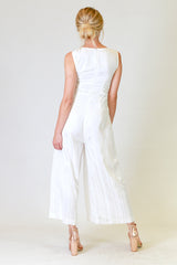 lucy lana jumpsuit in white, back view